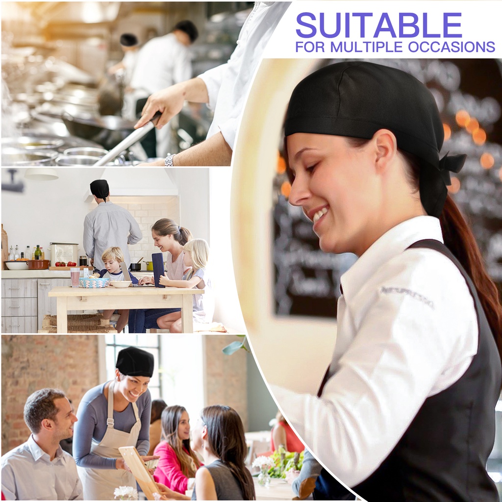 Zyuanms หมวกโจรสลัด หมวกขัดผิว สําหรับผู้ชาย ผู้หญิง ทํางาน ร้านอาหาร จัดเลี้ยง