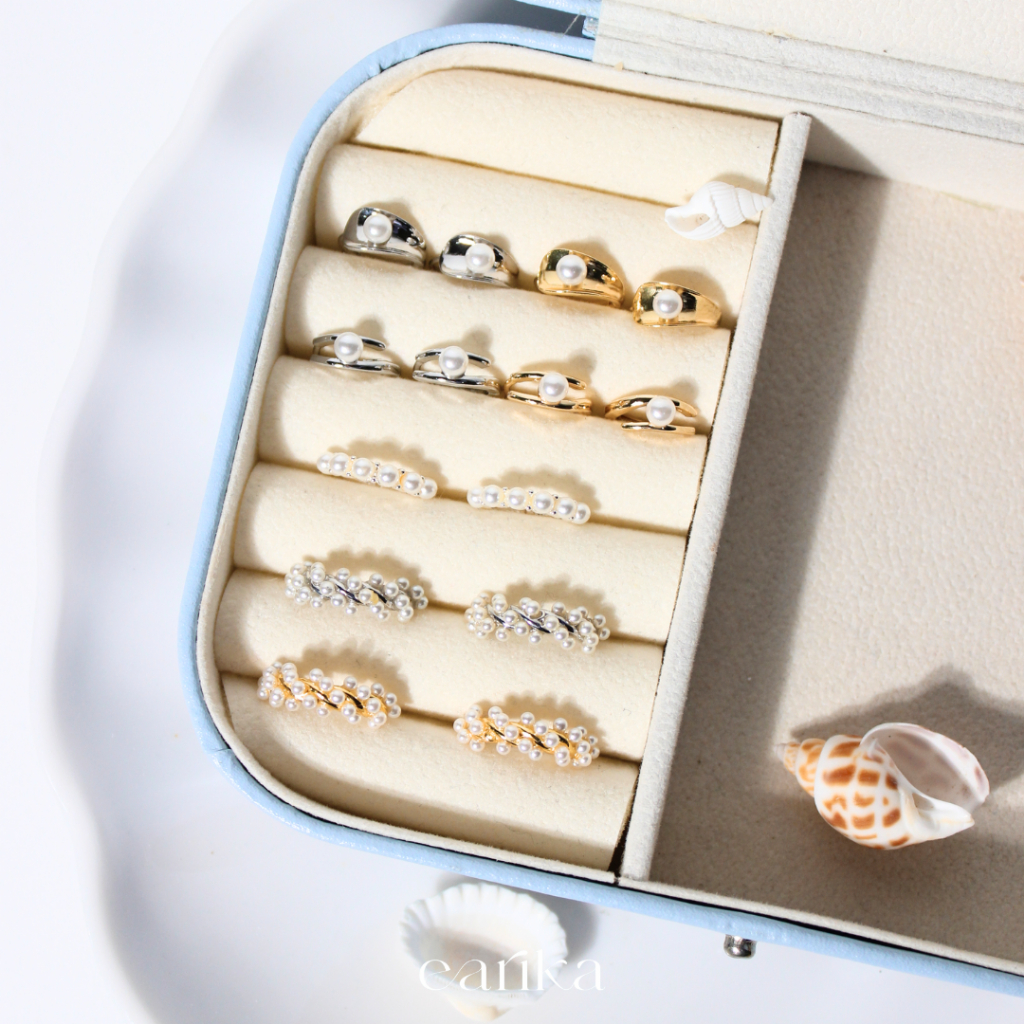 earika.earrings - pearl hoop collection รวมต่างหูห่วงเงินแท้จี้ไข่มุก ผิวแพ้ง่ายใส่ได้