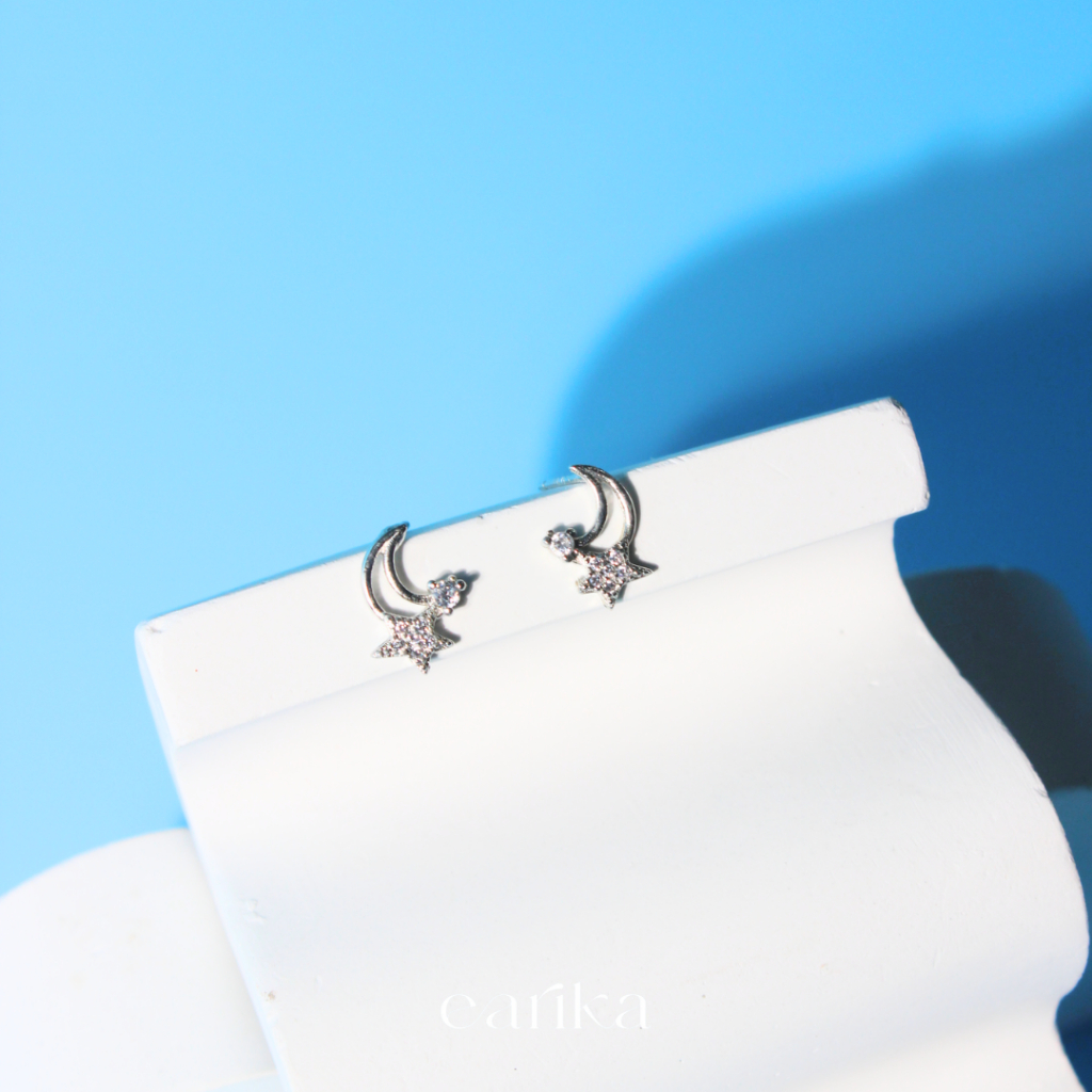 earika.earrings - to the MOON and back collection รวมต่างหูเงินแท้ลายพระจันทร์ ผิวแพ้ง่ายใส่ได้