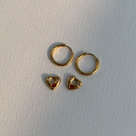 gemin. | #gmnhoopdropheart earrings