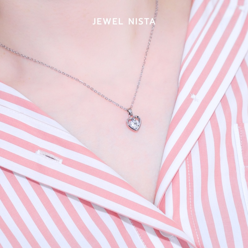 heart gem necklace สร้อยคอจี้คริสตัลหัวใจ