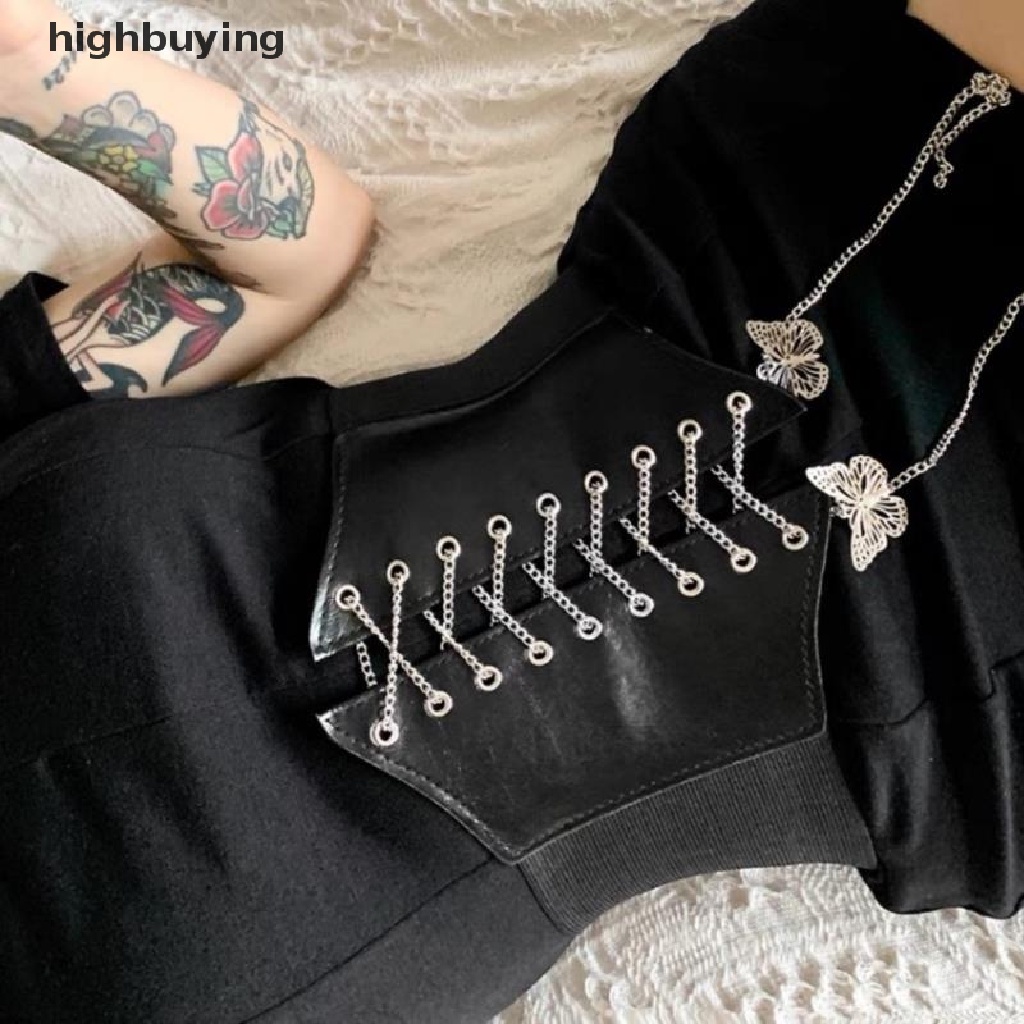 [highbuying] คอร์เซ็ท เซ็กซี่ ใต้อก โกธิค ผีเสื้อ โซ่ โค้ง สายรัด กระชับสัดส่วน ใหม่ พร้อมส่ง