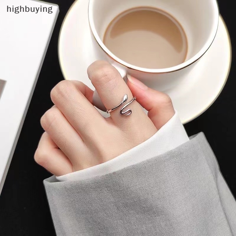 [highbuying] แหวนงู ปรับขนาดได้ สไตล์ฮิปฮอป เรียบง่าย สําหรับผู้หญิง สินค้าใหม่ พร้อมส่ง