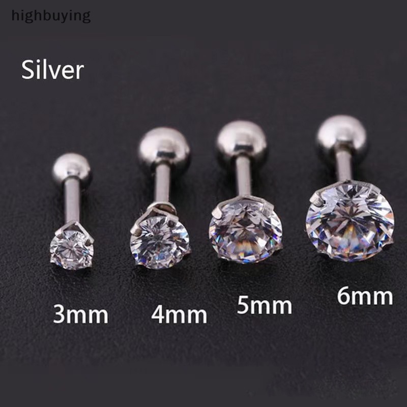 [highbuying] ใหม่ ต่างหูติดกระดูกอ่อน ประดับพลอยเทียม 4 ง่าม สําหรับผู้หญิง และผู้ชาย 1 ชิ้น
