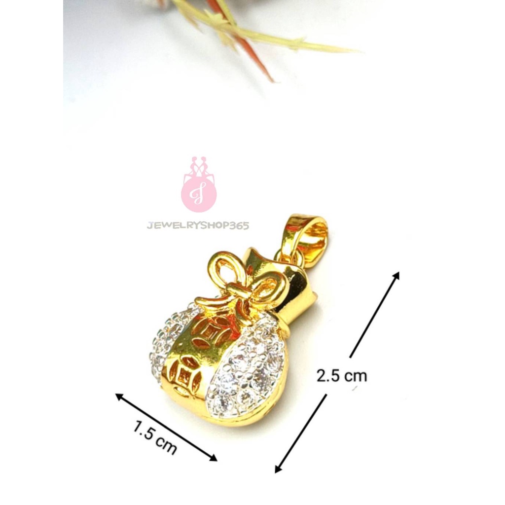 jewelryshop365 K386 จี้ถุงเงิน ทอง จี้ เล็กๆ