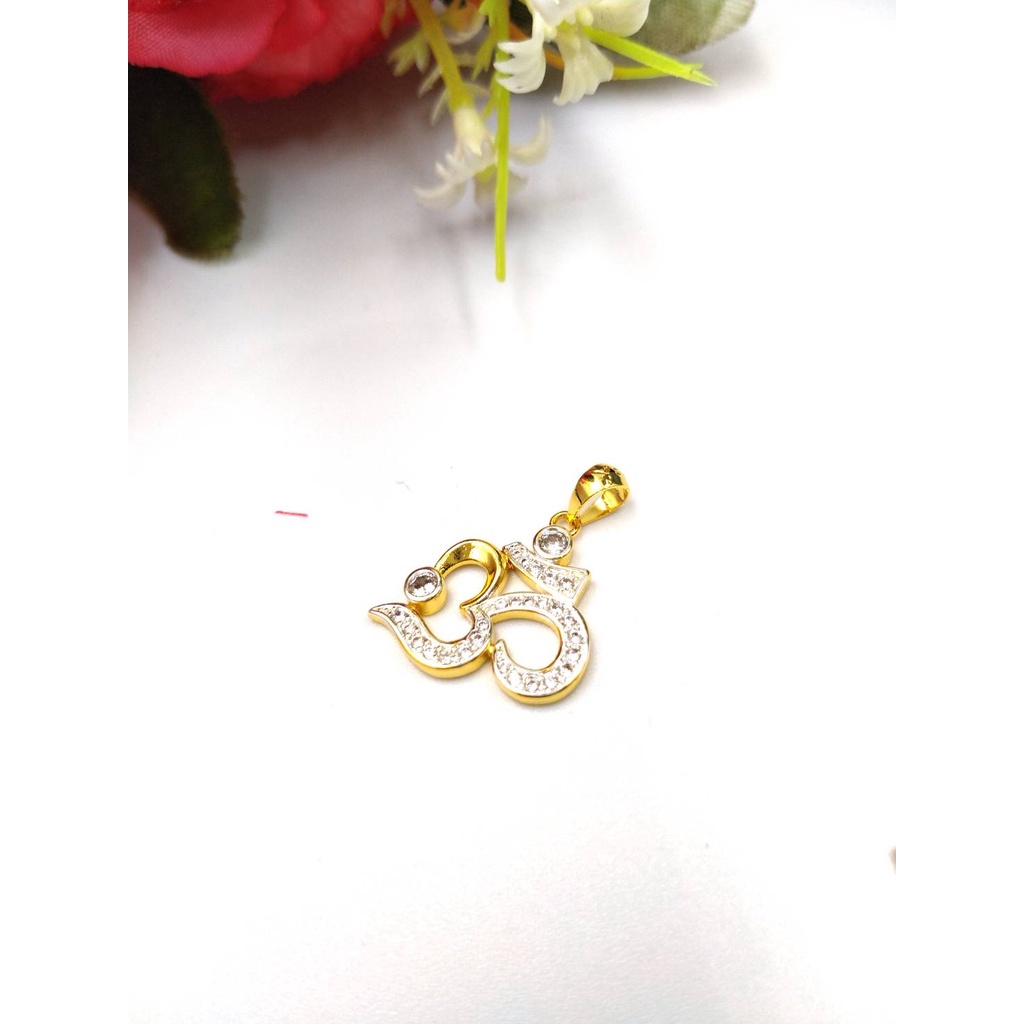 jewelryshop365 K519 จี้โอมเพชรสวิสเกรดพรีเมี่ยม งานไม่ลอกไม่ดำ ใส่ติดตัวได้ตลอด คุณภาพสวยเกินราคา