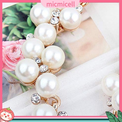 (micmicell) ของขวัญวันวาเลนไทน์สร้อยคอปกจี้ไข่มุก rhinestone