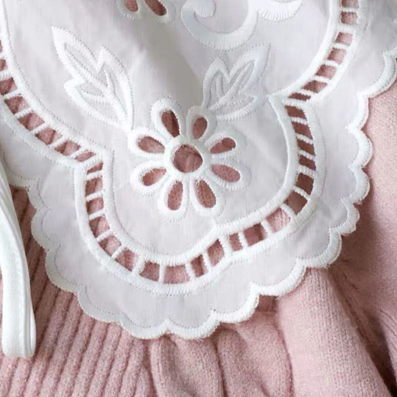 royal French Style Fake Collar Hollow Out Floral Embroiodery Lapel Necklace Shawl Cape