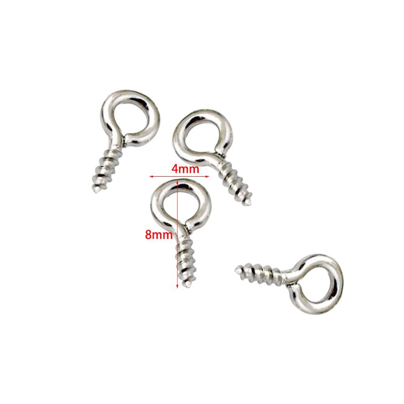 san* Mini Screw Eye Pin Peg Jewelry Small Screw Eye Pins, Eye pins Hooks