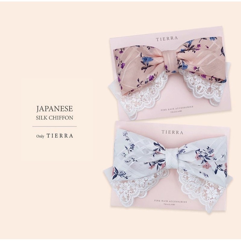 silk chiffon โบว์ติดผม