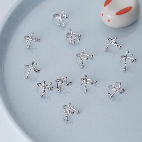 (กรอกโค้ด YAQ6E ลด 60.-) earika.earrings - zodiac cuff ต่างหูหนีบราศีชุบเงิน เหมาะสำหรับคนแพ้ง่าย ปรับขนาดได้