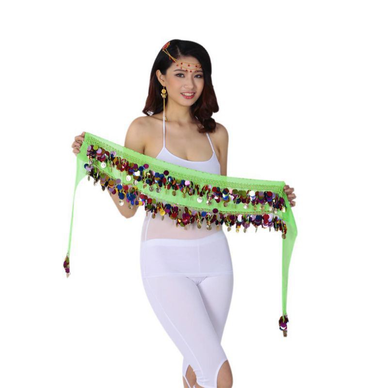 กระโปรงผ้าพันคอปักเลื่อมหลายสีสำหรับผู้หญิง