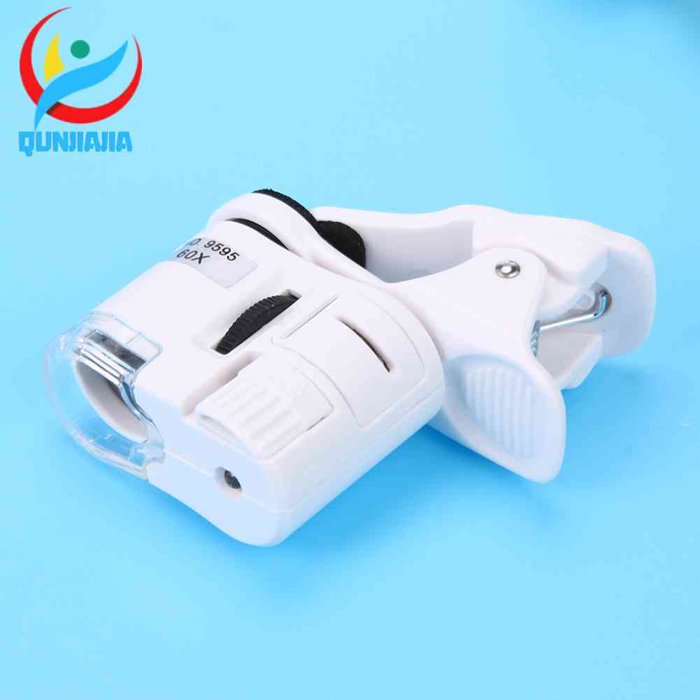 กล้องจุลทรรศน์ ซูมได้ 60X พร้อมไฟ LED สําหรับโทรศัพท์มือถือ