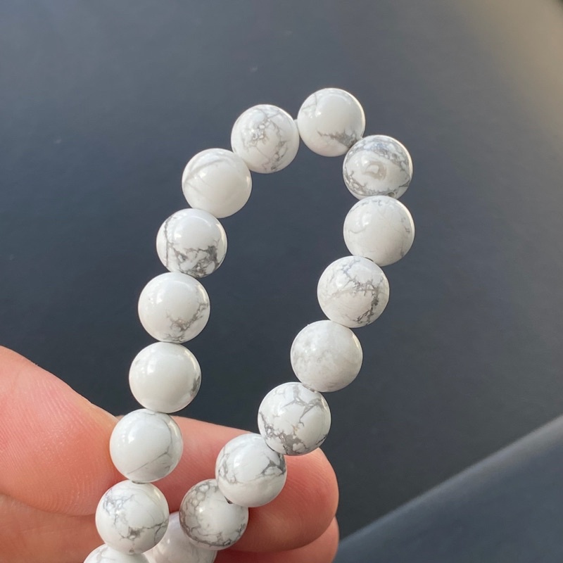 กำไลหินแท้ ฮาวไลท์ (Howlite) 8mm และ 10mm