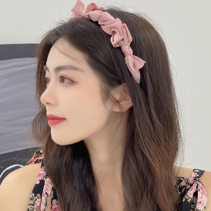 กิ๊บติดผม ประดับโบว์ แบบบาง สไตล์เกาหลี สําหรับผู้หญิง