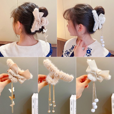 กิ๊บติดผม ผ้ากํามะหยี่ขนนิ่ม ขนาดใหญ่ สไตล์เกาหลี สําหรับผู้หญิง 2022