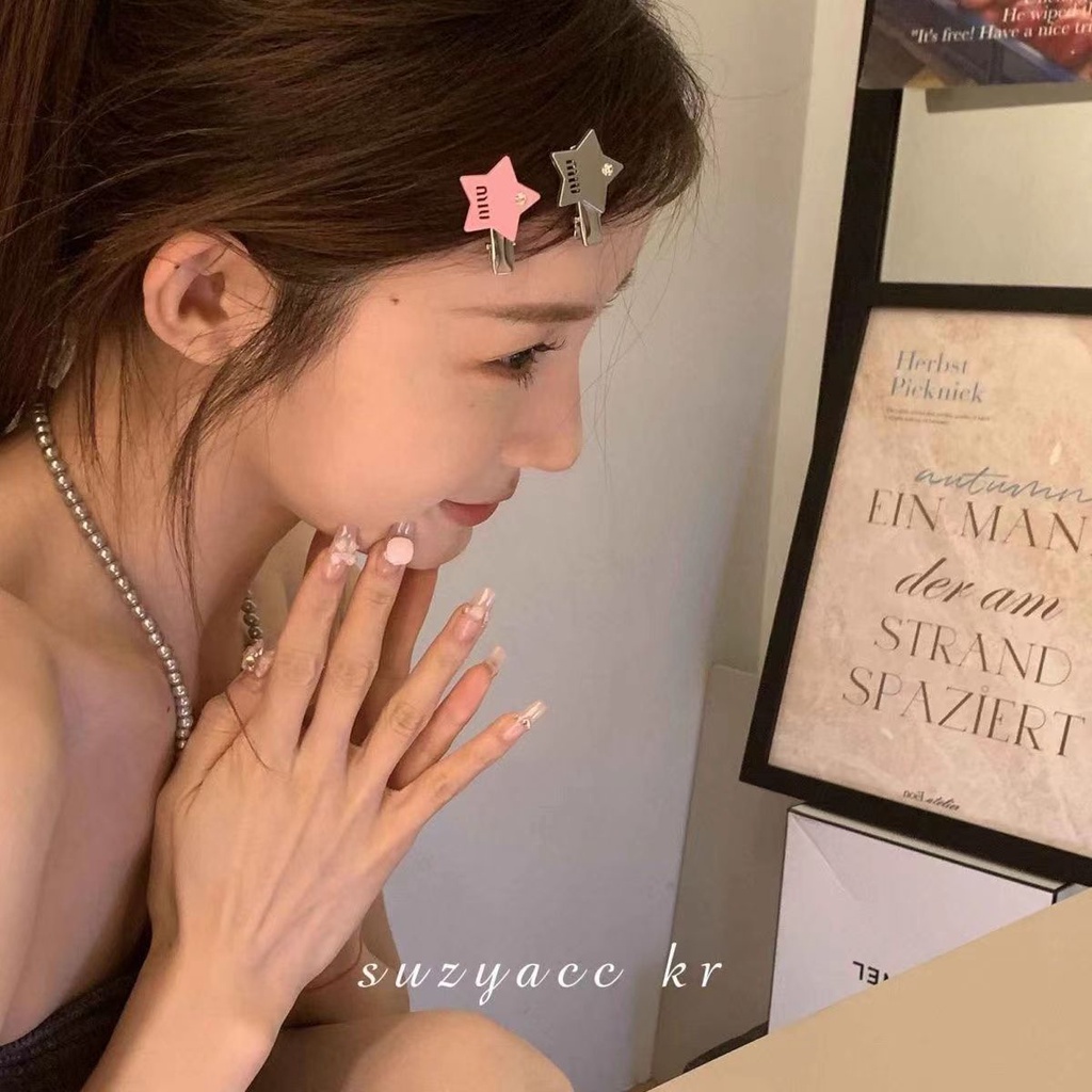 กิ๊บติดผม รูปดาว และตัวอักษร ไร้รอยต่อ สีเงิน สําหรับผู้หญิง 2023
