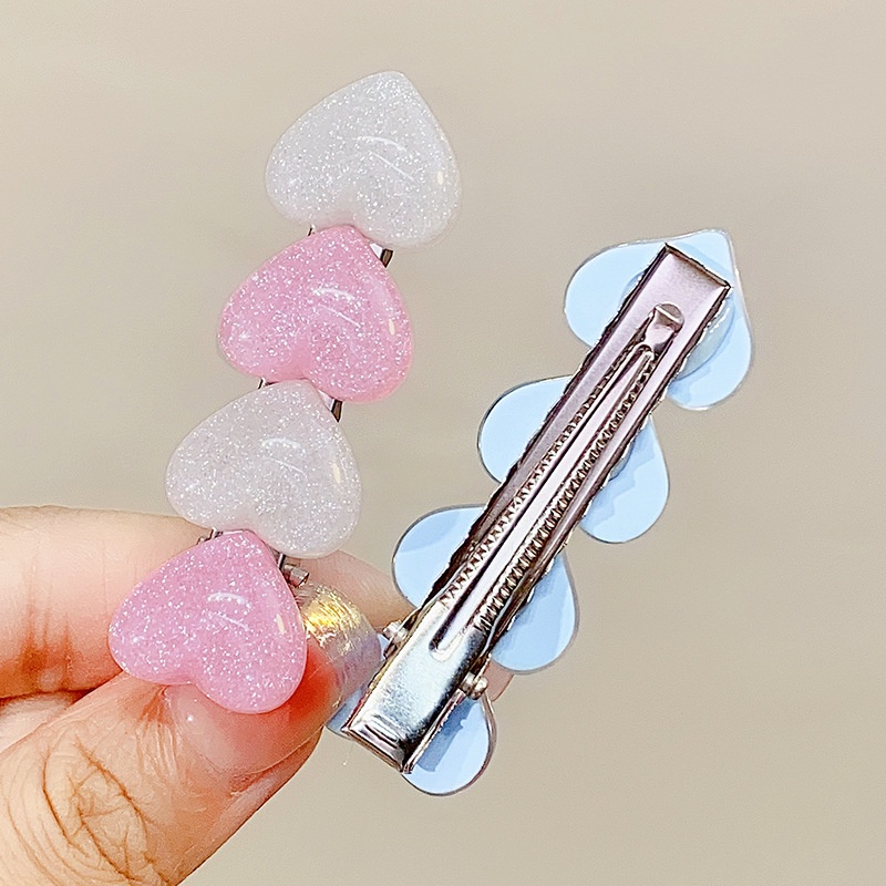 กิ๊บติดผม รูปเป็ดน่ารัก สีชมพู แบบเรียบง่าย สีสันสดใส สําหรับนักเรียนหญิง