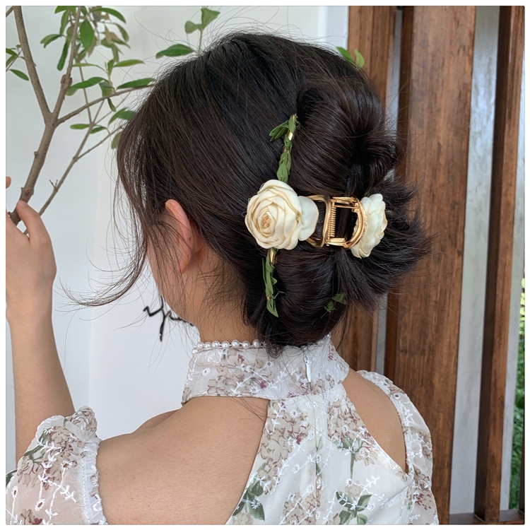 กิ๊บติดผม ลายดอกไม้ เถาวัลย์สีเขียว สไตล์ฝรั่งเศส แฟชั่นใหม่ สําหรับผู้หญิง 2022