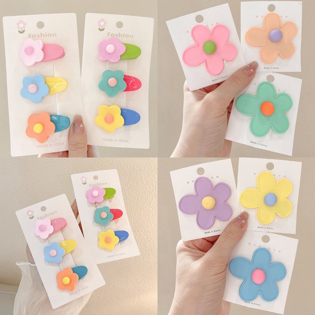 กิ๊บติดผม ลายดอกไม้น่ารัก สีสันสดใส สําหรับเด็กผู้หญิง