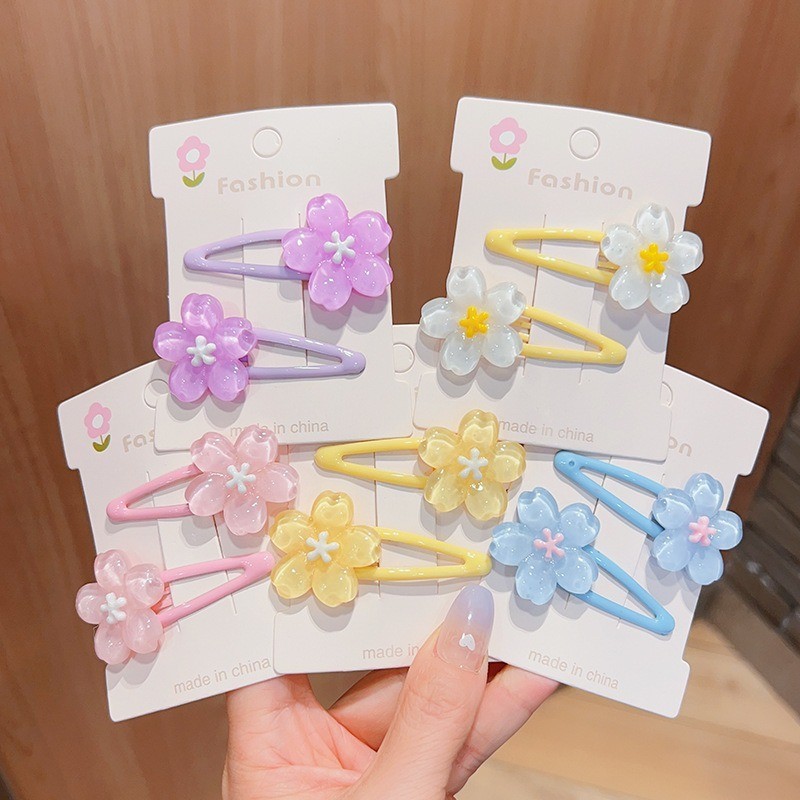 กิ๊บติดผมหน้าม้า ลายดอกไม้ แฟชั่นเกาหลี สําหรับเด็กผู้หญิง