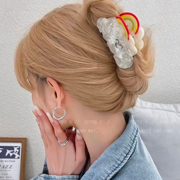 กิ๊บหนีบผม ลายหินอ่อน รูปก้อนเมฆ (พร้อมส่งจากไทย)