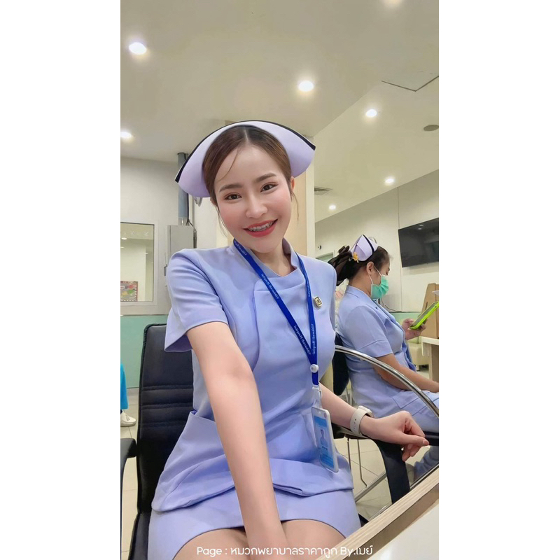 จัดส่งฟรี ไม่มีขั้นต่ำ  หมวกพยาบาล แถบดำ 1cm (แบบพับสำเร็จ)