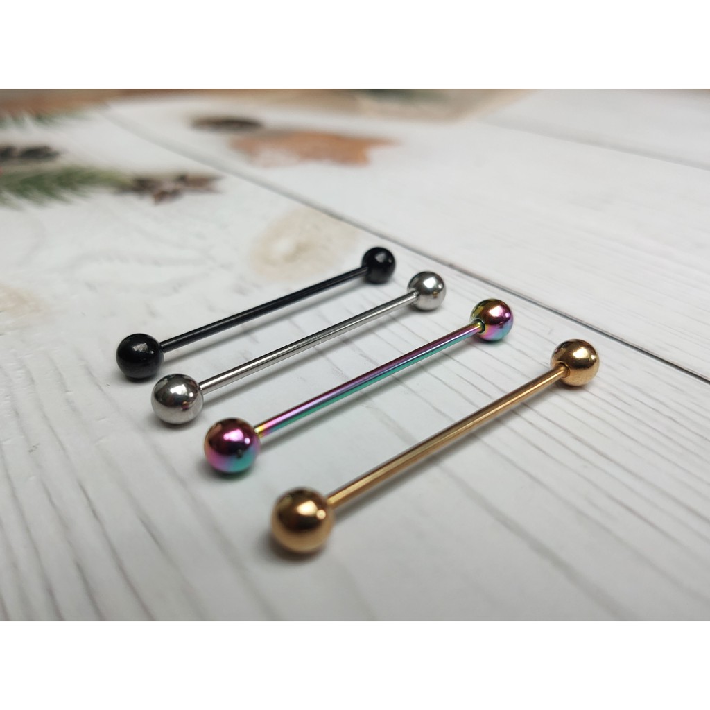 จิวดามหูสแตนเลสแท้ 316L จิวหูสแตนเลส barbell industrial JE050