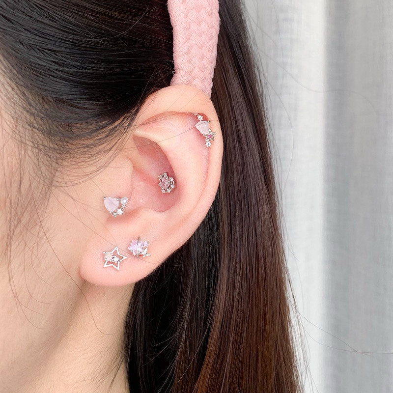 จิวต่างหูเกาหลี More Than Piercing: A162 Praline Heart