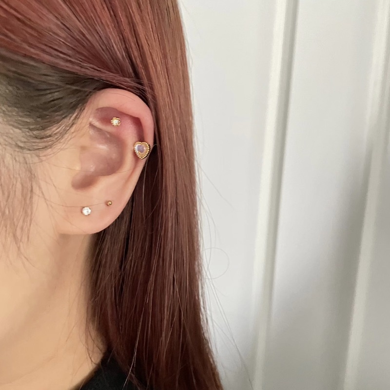 จิวหู kira piercing  วัสดุ stainless steel โดนน้ำได้