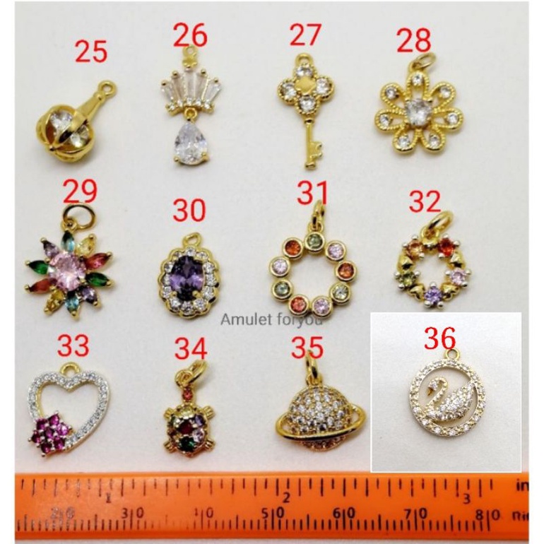 จี้ทอง 18k ฝังเพชร czแท้ (พร้อมห่วงกลม)​