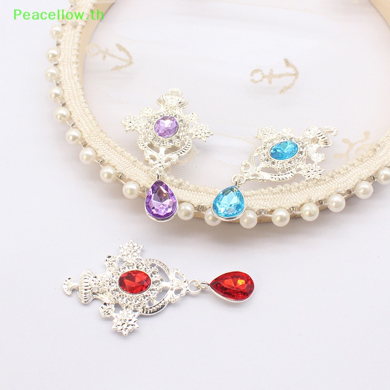 จี้รูปไข่ ประดับเพชร รูปผีเสื้อ สีเหลือง สําหรับตกแต่งขวดไวน์ DIY TH
