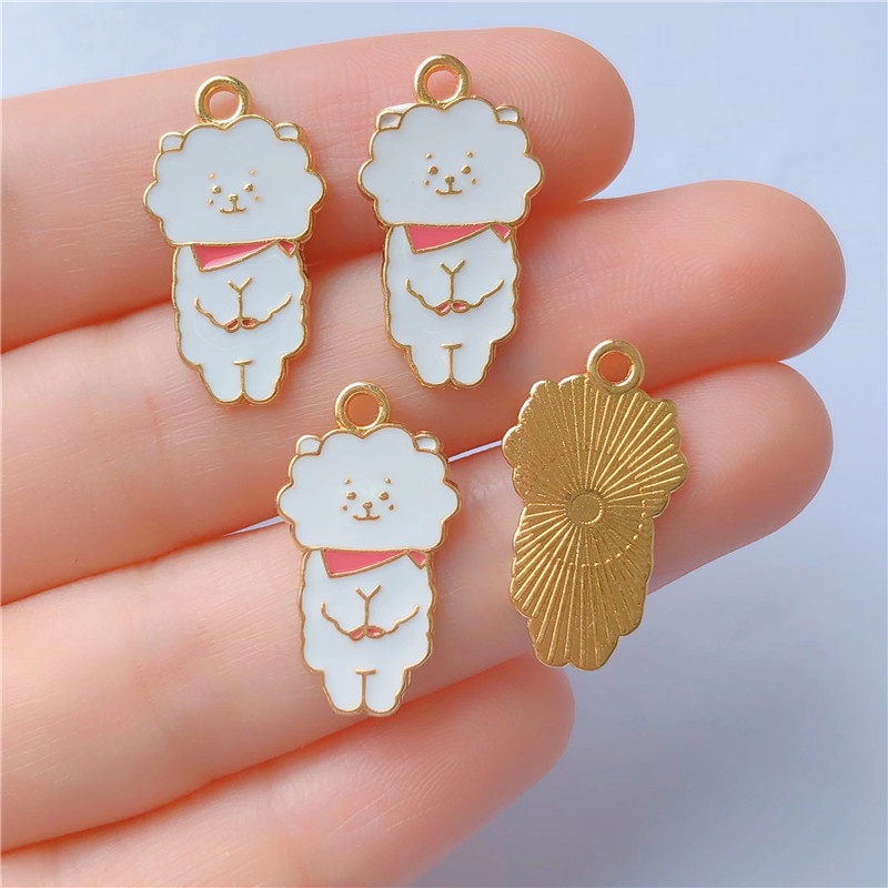 จี้สร้อยคอ สร้อยข้อมือ ต่างหู โลหะผสม ลายการ์ตูน DIY 4 ชิ้น