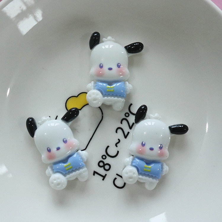 จี้เรซิ่น รูปซานิโร่น่ารัก แวววาว สําหรับทําเครื่องประดับ DIY 10 ชิ้น