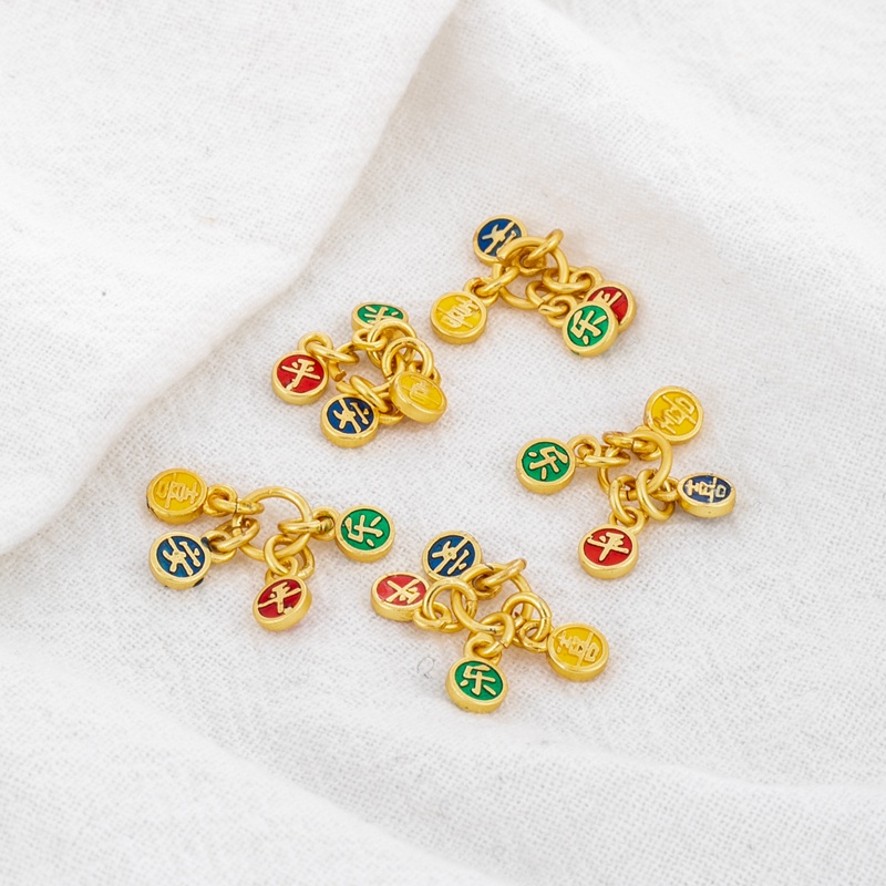 จี้แท็กทองแดง 18k เนื้อแมตต์ สีทอง 4 มม. สําหรับทําเครื่องประดับ สร้อยคอ สร้อยข้อมือ diy