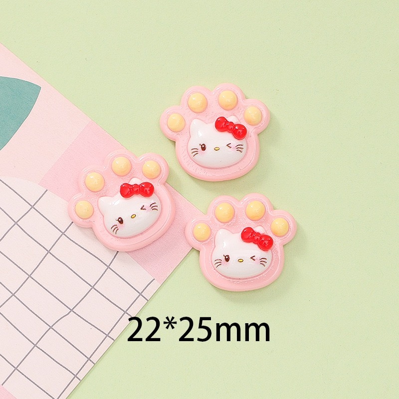 ชุดเครื่องประดับเรซิ่น รูปการ์ตูนแมว Hello Kitty น่ารัก สําหรับตกแต่งสมุดภาพ จํานวน 10 ชิ้น