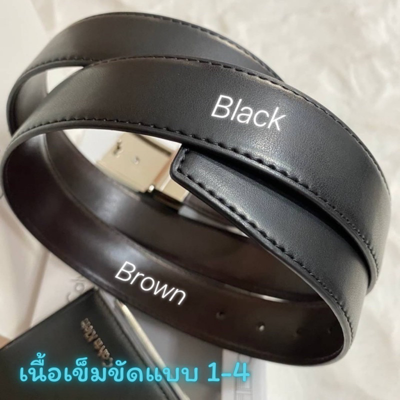 (ซ1) Leather Belt & Wallet Set   ฟรี กล่อง+ถุงกระดาษ