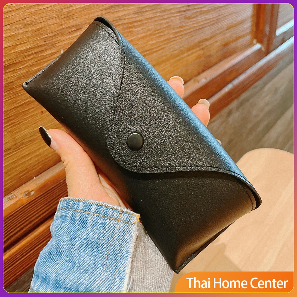 ซองใส่แว่นตา ซองแว่น หนัง PVC สไตล์มินิมอล 4สี หน้าวี กล่องแว่นตา Glasses case