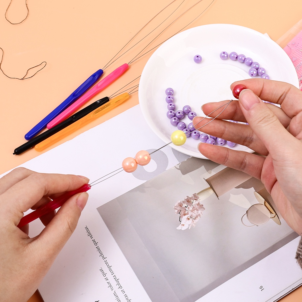 ตะขอดึงสาย พลาสติก สําหรับทําสร้อยคอ สร้อยข้อมือ ลูกปัด และขนนก DIY