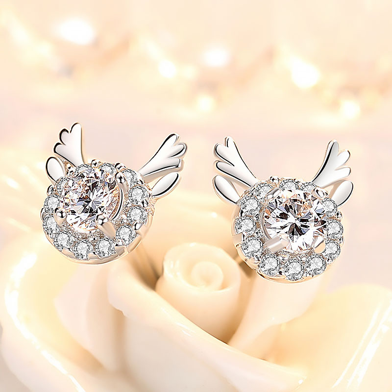 ต่างหู s925 earrings รุ่น กวางเรนเดียร์ Reindeer  ผู้หญิง ต่างหูแฟชั่น ของขวัญ เครื่องประดับ minimal