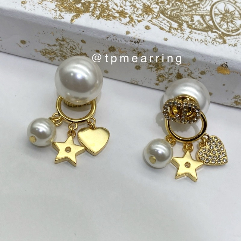 ต่างหูมุกทับหลัง ใส่ได้ 2 แบบ ก้านเงินแท้ dpd
