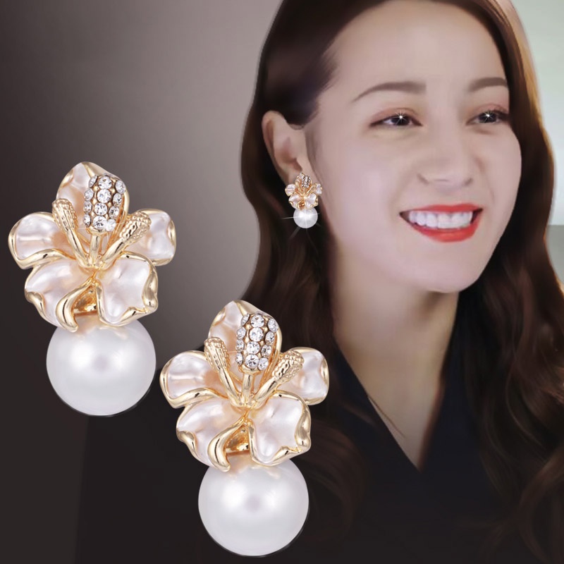ต่างหูระย้า ประดับไข่มุก พลอยเทียม ระดับไฮเอนด์ สไตล์เกาหลี และญี่ปุ่น