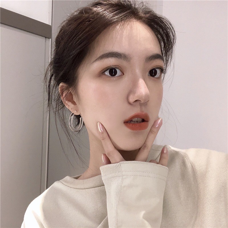ต่างหูห่วงกลมใสอินเทรนด์ขนาดใหญ่หูห่วงต่างหูผู้หญิงต่างหู A617