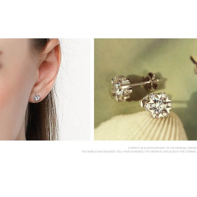ต่างหูเงิน 925 Snowflake หูข้อมือผู้หญิง WE54R Earrings Lady Fashion