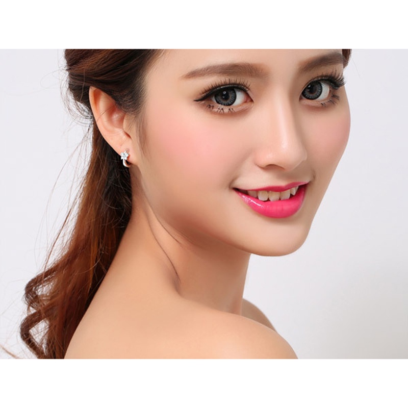 ต่างหูเงินบริสุทธิ์ 925 สไตล์เกาหลีสําหรับผู้หญิง Ed009