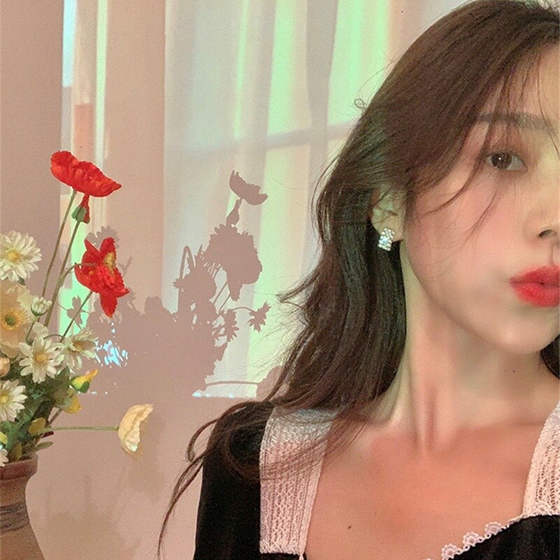 ต่างหูแบบคลิปหนีบ ทรงเรขาคณิต สําหรับผู้หญิง