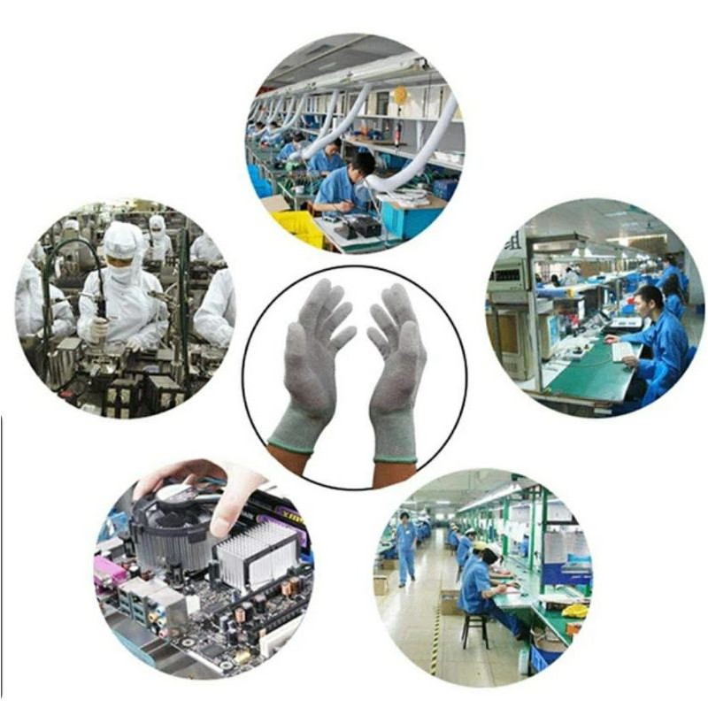 ถุงมือESD คาร์บอนไฟเบอร์ ESD Top Fit 1 แพ็ค 10 คู่ ถุงมือป้องกันไฟฟ้าสถิตย์ 100% S,M,L ราคาเท่ากัน (พร้อมส่ง)
