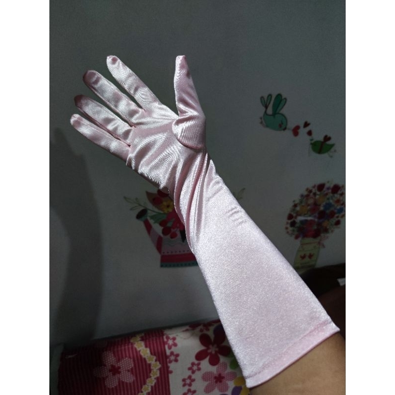 ถุงมือผ้าซาตินแบบยาว ผ้าสวยนุ่มใส่สบาย มีหลายสีให้เลือก #พร้อมส่งในไทย