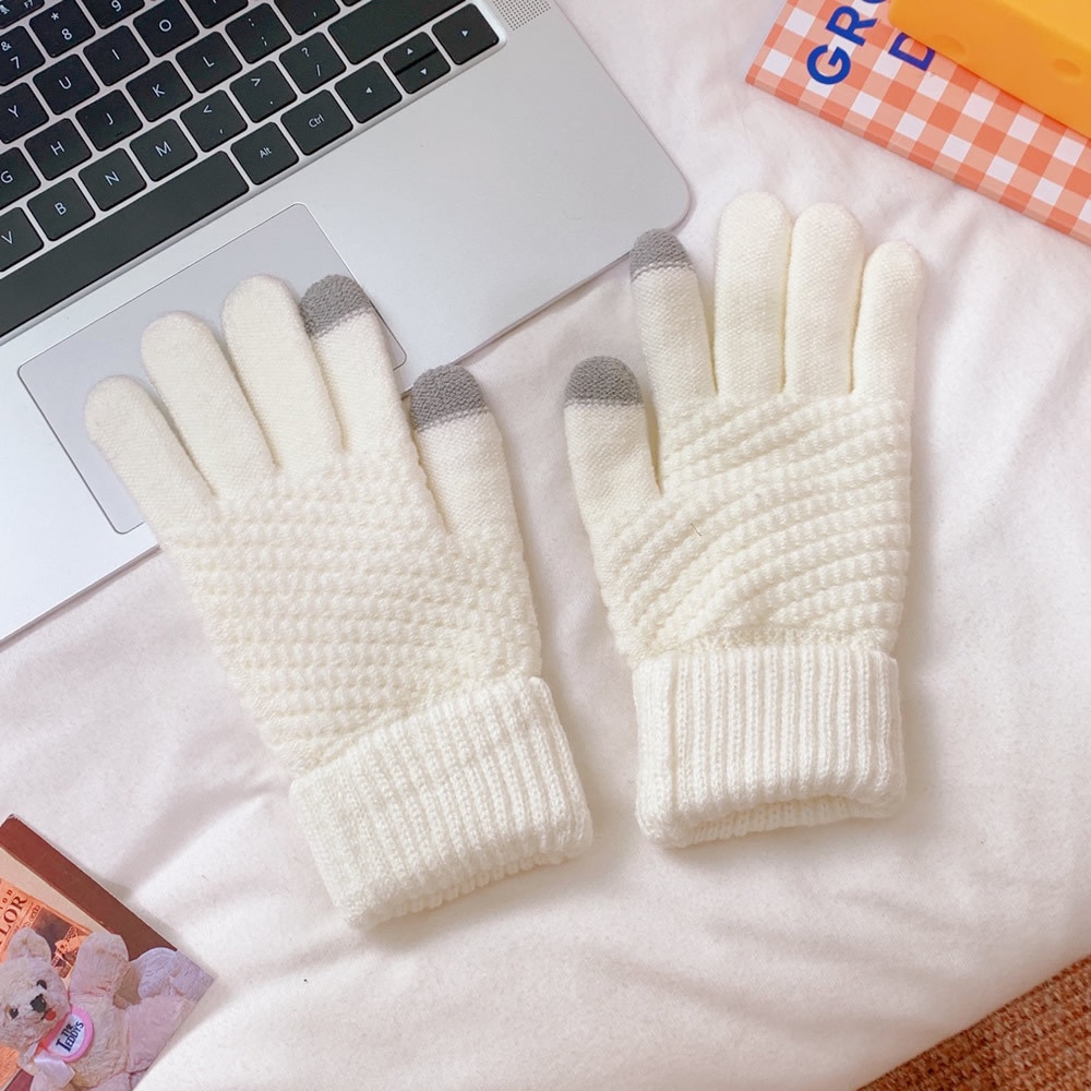 ถุงมือผ้าฟลีซกันหนาว well merry ทัชสกรีนมือถือได้ ให้ความอบอุ่น นุ่มนวล ใส่สบาย ผ้าคุณภาพดี