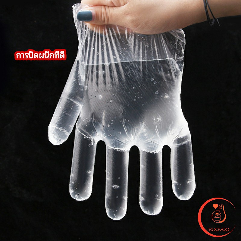 ถุงมือพลาสติก ถุงมือแบบใส  แบบใช้ครั้งเดียวทิ้ง PE disposable gloves